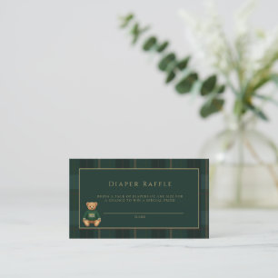Classic Dark Plaid Lauren Inspired Baby Shower Enclosure Card