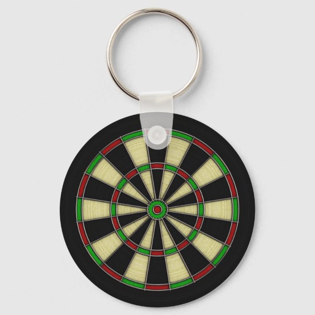 Classic Dart Board Design, Darts, Dart Games Key Ring (Front)