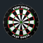 Classic Dartboard with Custom Text<br><div class="desc">Stay Home - Play Darts. Dartboard with classic colours and two custom text areas. You can easily change every colour clicking on customise button.</div>