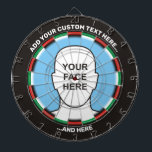 Classic Dartboard with Custom Text and Photo<br><div class="desc">Dartboard with classic colours. Two custom text areas. Add your photo or delete image and use only custom text.</div>