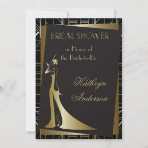 Classic Deco Bridal Shower Invitation