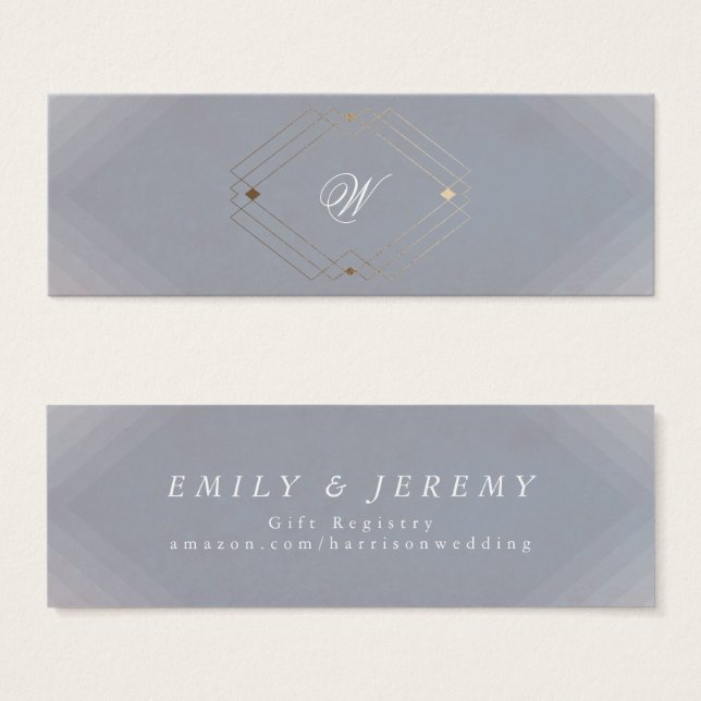 Classic Deco Gold Vintage Grey Calligraphy Wedding (Front & Back)