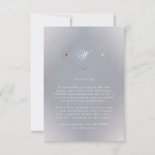 Classic Deco Gold Vintage Grey Calligraphy Wedding RSVP Card
