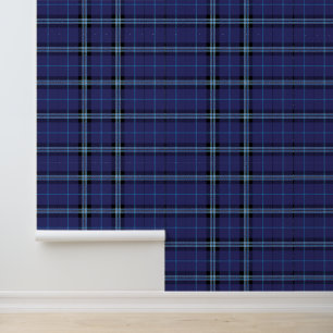Classic Deep Blue Plaid  Wallpaper