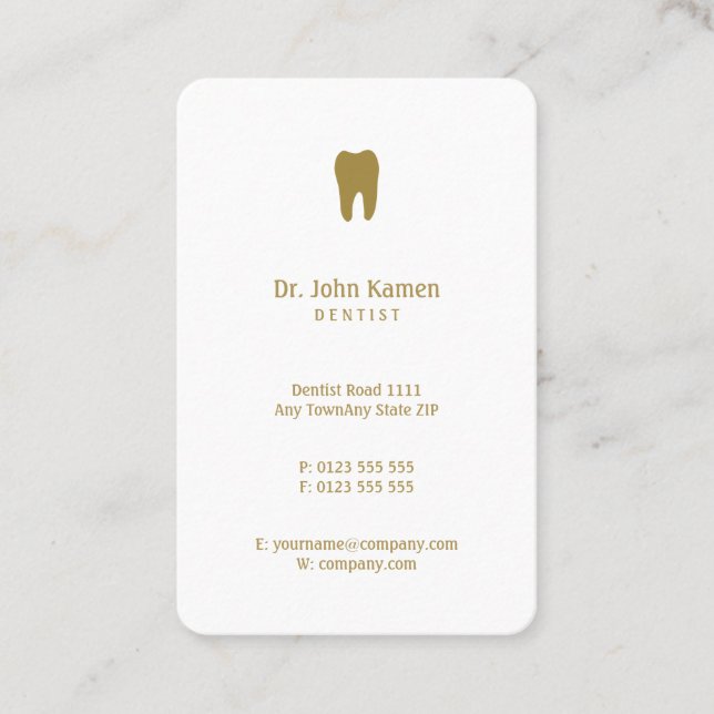 Classic Dentist | Dental Golden Appointment Card (Front)