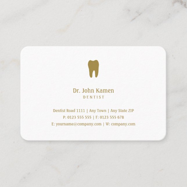 Classic Dentist | Dental Golden Appointment Card (Front)