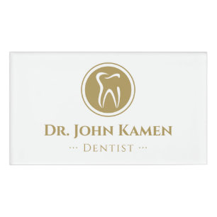 Classic Dentist Gold Name Tag