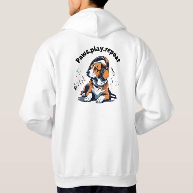 Classic design for dog and music lovers hoodie (Back)