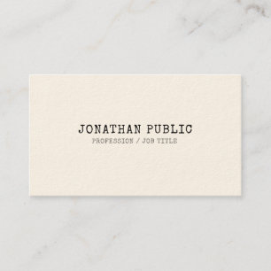 Classic Design Vintage Elite Plain Cream Trendy Business Card