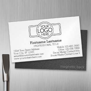Classic Design with Logo and Contact Info Magnetic Business Card