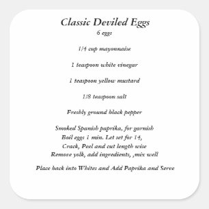 Classic Deviled Eggs Recipe Stickers