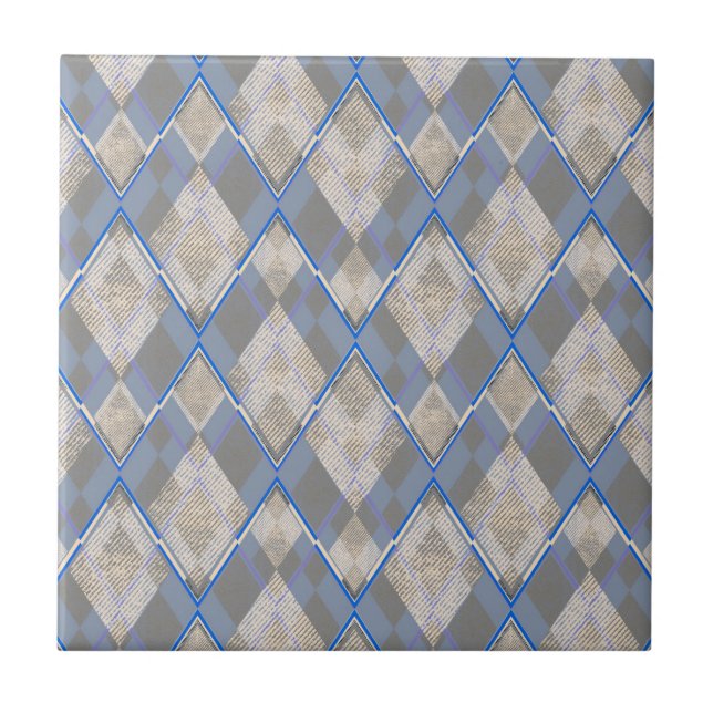 Classic diamond shaped grey beige tile (Front)