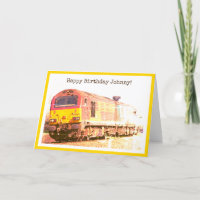 Classic diesel loco, personalised happy birthday