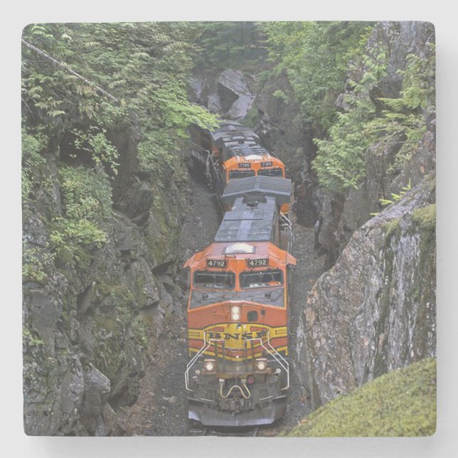 Classic Diesel Train Engine Stone Coaster (Front)