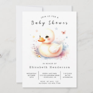 Classic Digital Duck Baby Shower Invitation