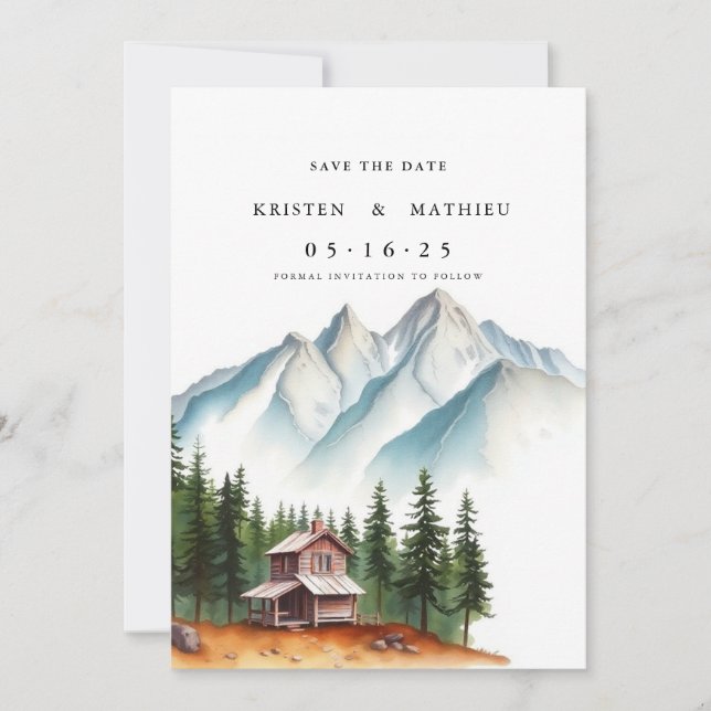 Classic Digital Mountain Save The Date (Front)