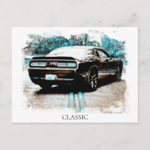 *~* Classic Digital NIR Muscle Car Postcard