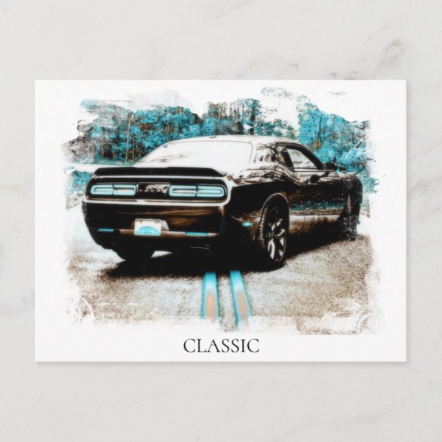 *~* Classic Digital NIR Muscle Car Postcard (Front)