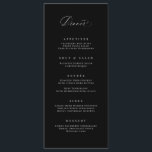 Classic Dinner Menu Wedding Reception Meal Card<br><div class="desc">Our custom menu card features modern calligraphy for the perfect way to inform your guests of their meal choices at your wedding or event. This item is part of our Goldie collection G100,  please shop our store for matching products.</div>