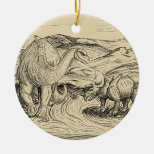 Classic Dinosaurs Ceramic Tree Decoration