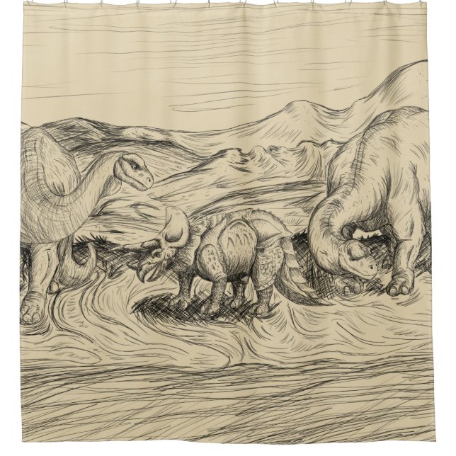 Classic Dinosaurs Shower Curtain (Front)