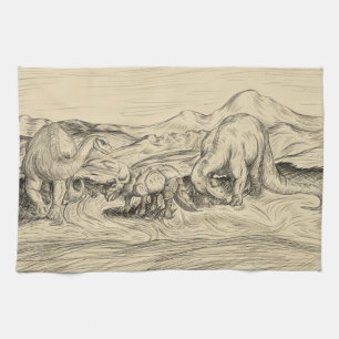 Classic Dinosaurs Tea Towel