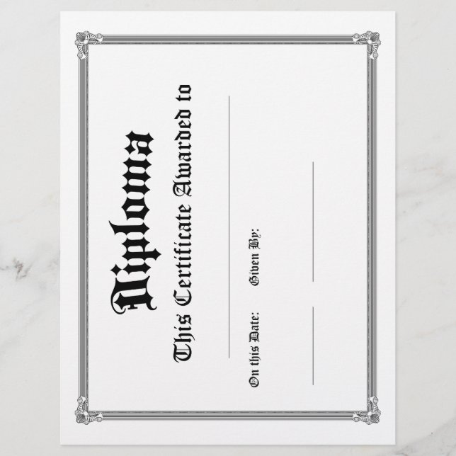 Classic Diploma Blanks Pack of 10 (Front)