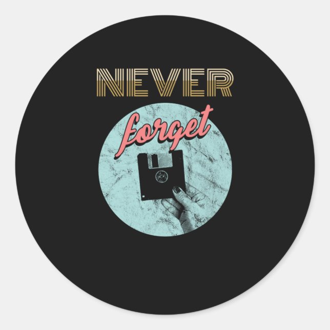 Classic Diskette Floppy Disk Discs Disket Computer Classic Round Sticker (Front)