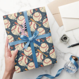 Classic Distressed Baseball Wrapping Paper