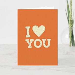 Classic Distressed I Love You Card