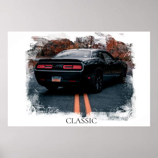 *~* Classic DODGE Challenger Muscle Car Poster (Front)