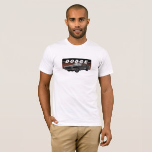 Classic Dodge Challenger on white t-shirt