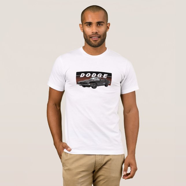 Classic Dodge Challenger on white t-shirt (Front Full)
