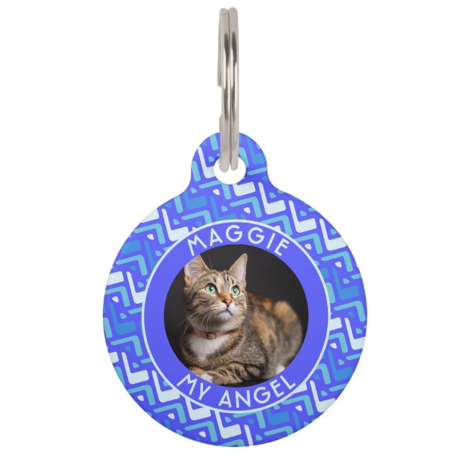 Classic Dog Lover Present Abstract Chevron Pet Tag (Front)