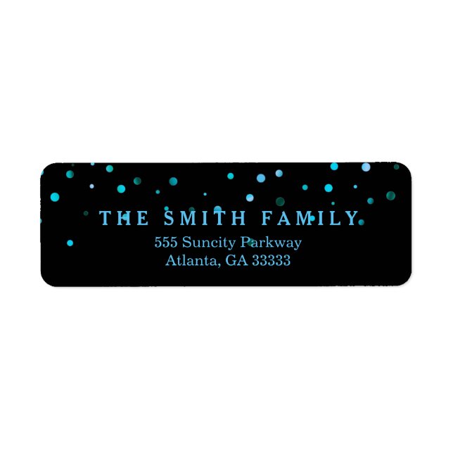 Classic Dots Modern Black Blue Glitter (Front)