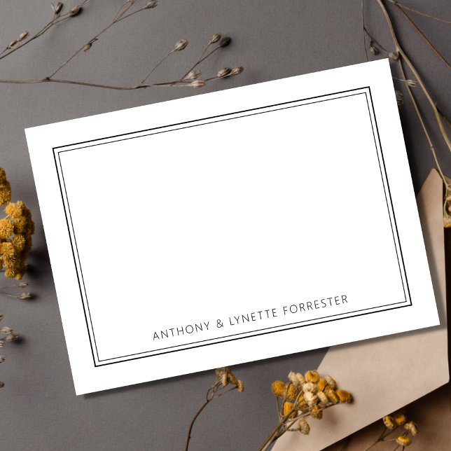 Classic Double Black White Border Couples Card (Creator Uploaded)