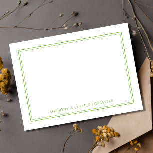 Classic Double Border Pear Green Card