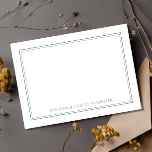 Classic Double Border Stone Blue Card