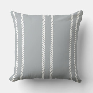 Classic Dove Grey with Stripes Throw Pillow