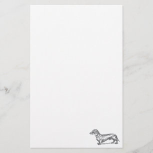 Classic Doxie - Black Stationery