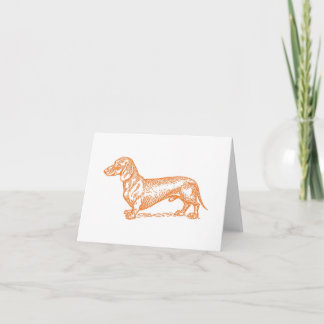Classic Doxie - Orange Blank Card