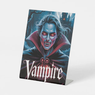 Classic Dracula-Style Vampire Movie Poster Pedestal Sign