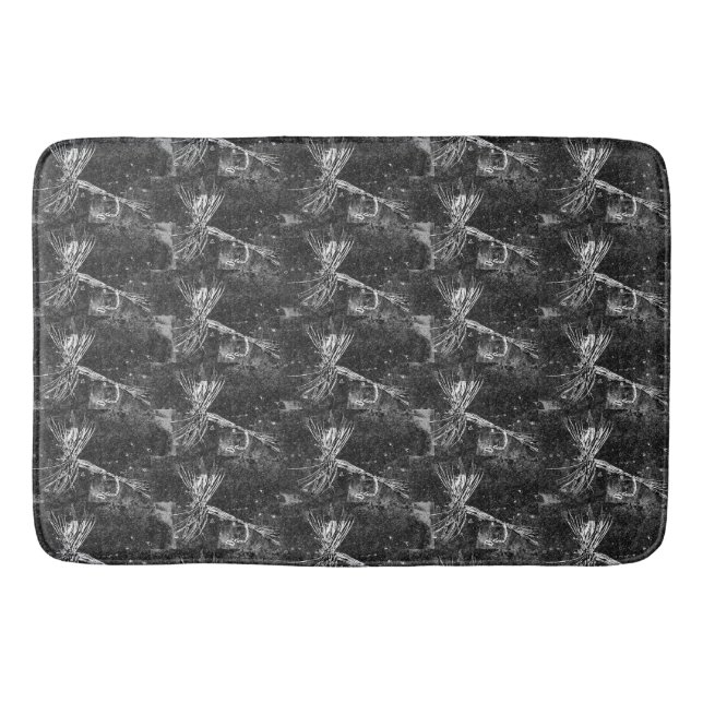 Classic dry fly pattern for trout and bass fishing bath mat (Front)
