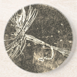 Classic dry fly pattern for trout and bass fishing coaster