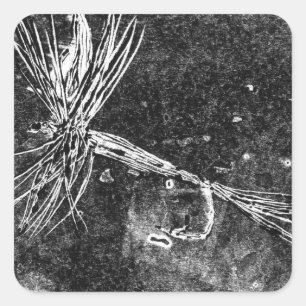 Classic dry fly pattern for trout and bass fishing square sticker