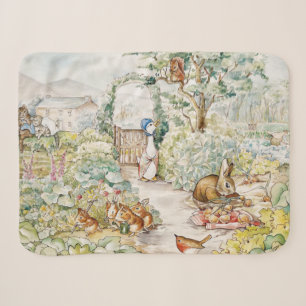 Classic Duck Strolling in the Garden Sherpa Blanket