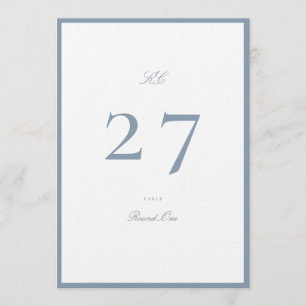 Classic Dusty Blue 5 x 7 Wedding Table Number