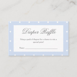Classic Dusty Blue Bow Baby Shower Diaper Raffle Enclosure Card