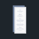 Classic Dusty Blue Elegant Wedding Menu<br><div class="desc">Classic style dusty blue wedding menu featuring a simple and minimal design with your monogram, names and wedding date at the top along with your menu surrounded by a double border. The fonts alternate between and elegant script, a traditional serif and minimalist sans serif fonts. This menu is great for...</div>