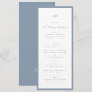Classic Dusty Blue Wedding Menu